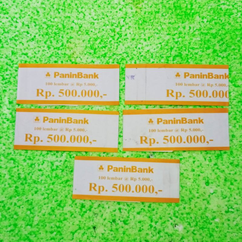 KG18 KERTAS GEPOKAN UANG NOMINAL 500000 RUPIAH PANIN BANK KOLEKSI KERTAS GEPOKAN SOUVENIR MAHAR
