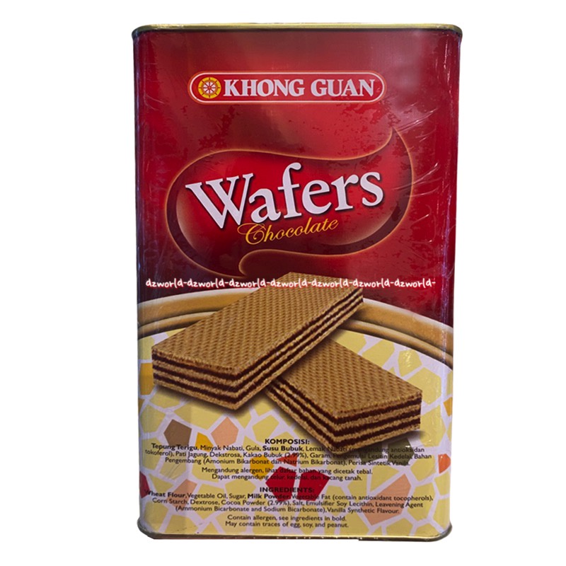 Khong Guan Wafers Chocolate 1300gr Wafer Krim Coklat Khongguan Kaleng Kong Guan Merah Waffer isi Coklat Renyah