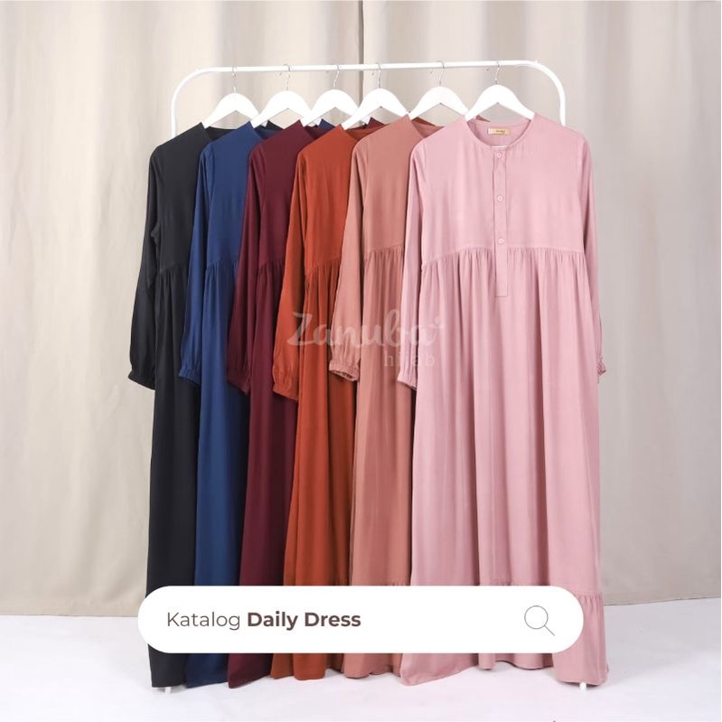 DAILY DRESS BY ZANUBA HIJAB - GAMIS RAYON TWILL ZANUBA - DAILY DRESS RAYON TWILL TERBARU