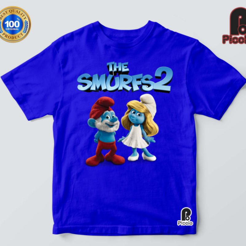 KAOS ANAK SMURFS 2 UNISEX BAHAN PREMIUM