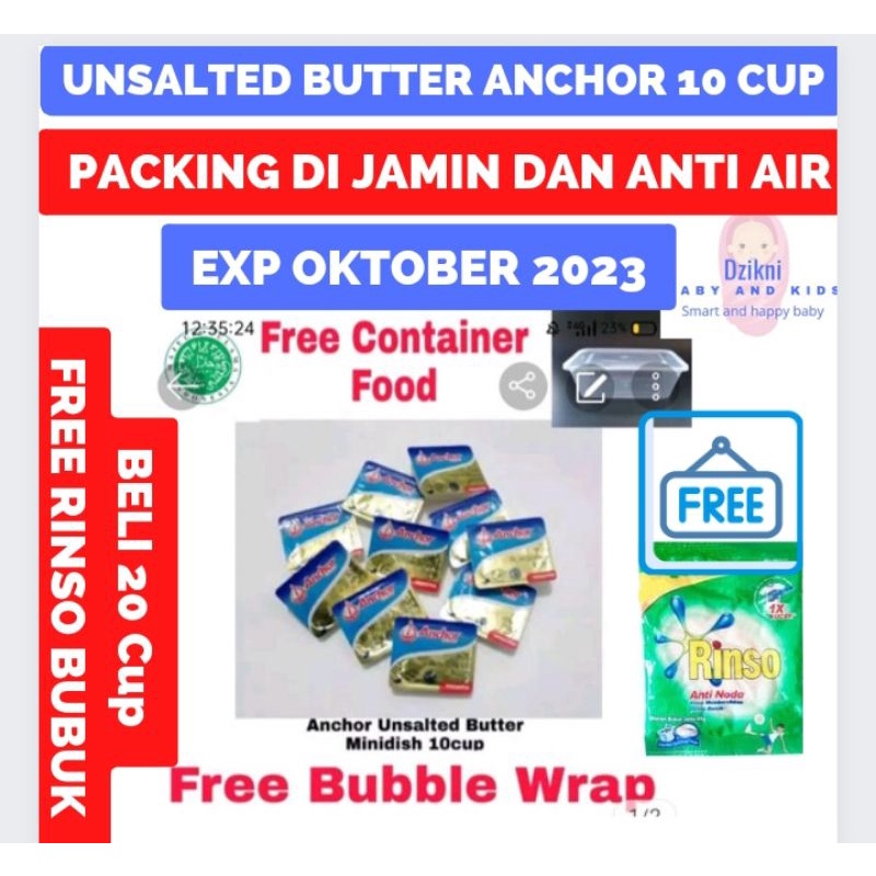 Unsalted Butter Anchor // UB Unsalted Butter Elle & Vire Keju untuk MPASI Bayi Minidish