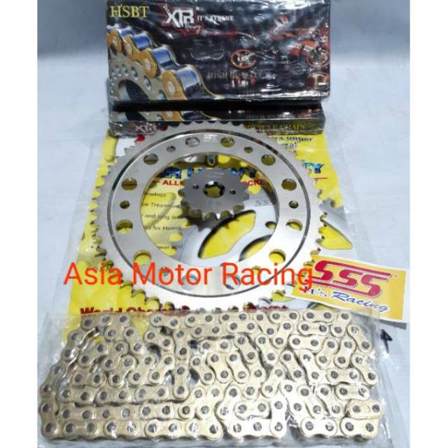 Gir Gear Sss Set 428 Rantai HSBT Gold Honda CRF 150 L CRF 150L