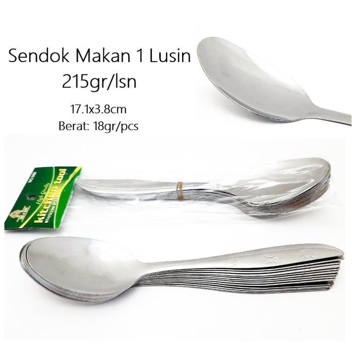 Sendok dan Garpu Makan Stainless 1Lusin 215gr