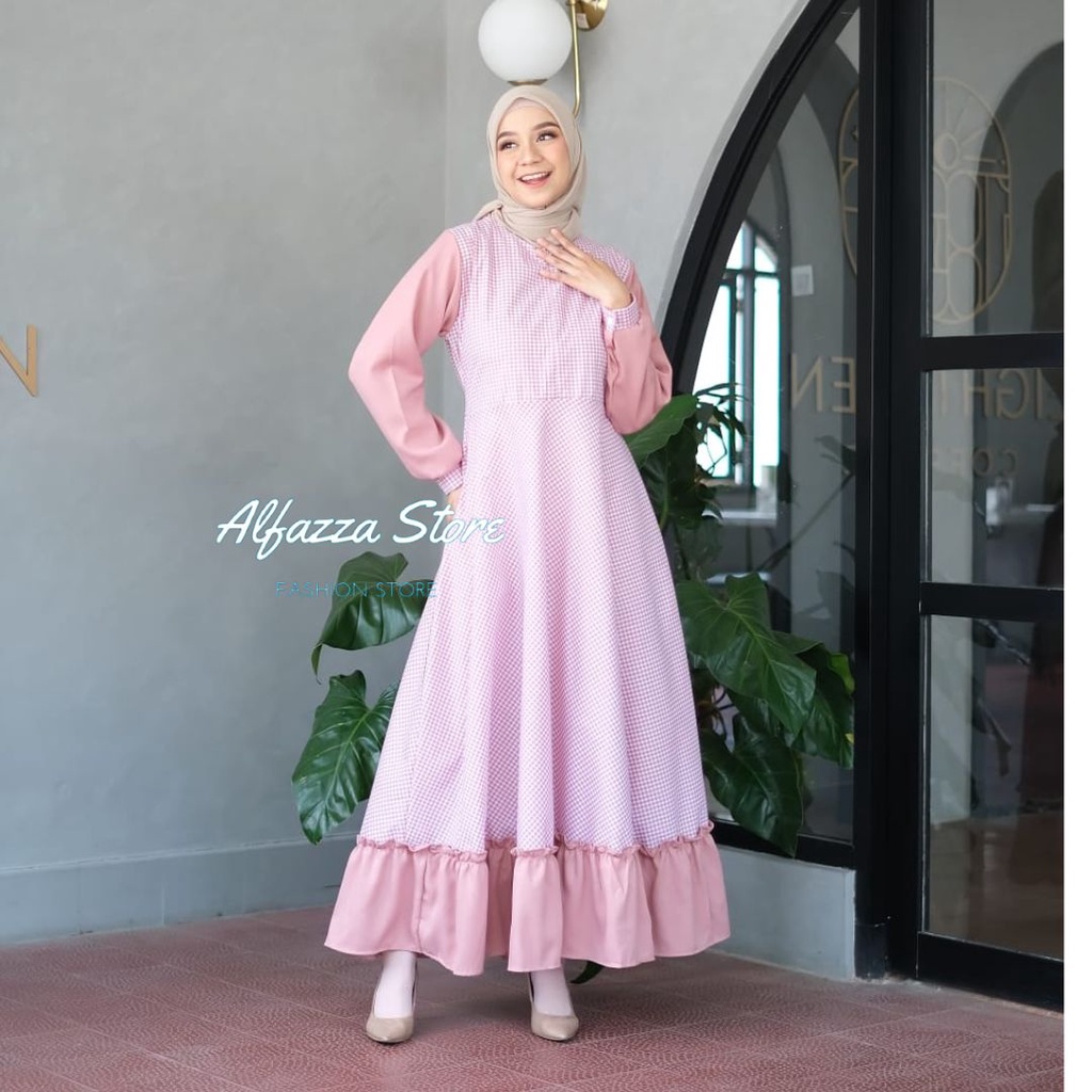 ALFAZZA STORE - savina maxi kotak kotak - gamis kotak kotak - dress dewasa kotak kotak - dress motip kotak kotak - gamis kotak kotak terbaru - gamis kotak - termurah - bisa cod - gamis premium - jumbo - ld besar - bigsize - DRESS