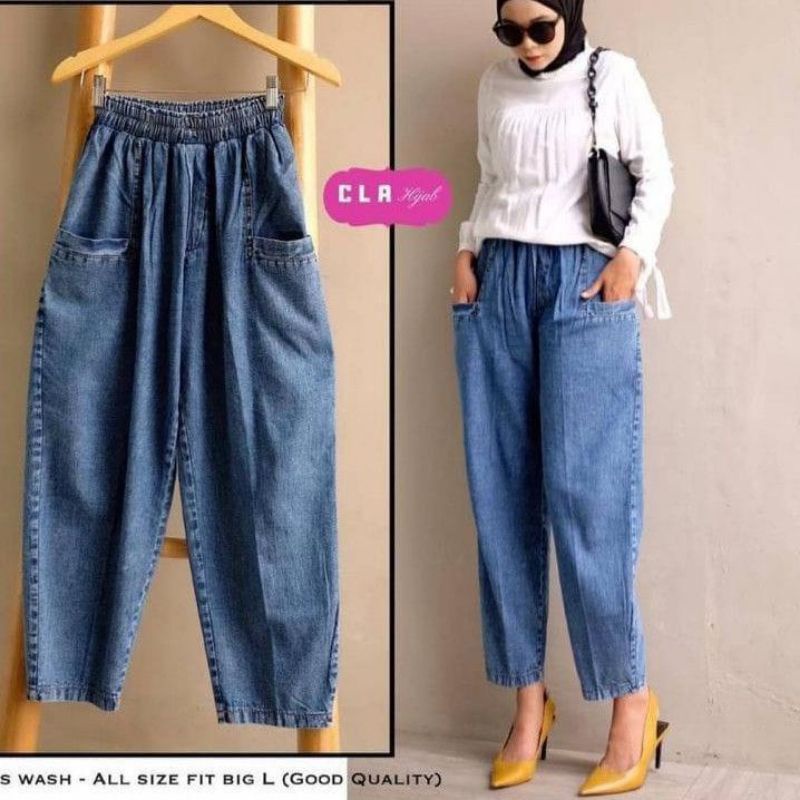 celana jeans snow wanita terbaru celana wanita 7/8 coissy baggy pants celana pendek wanita