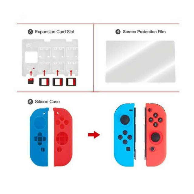 DOBE Protective Kit 7 in 1 Nintendo Switch