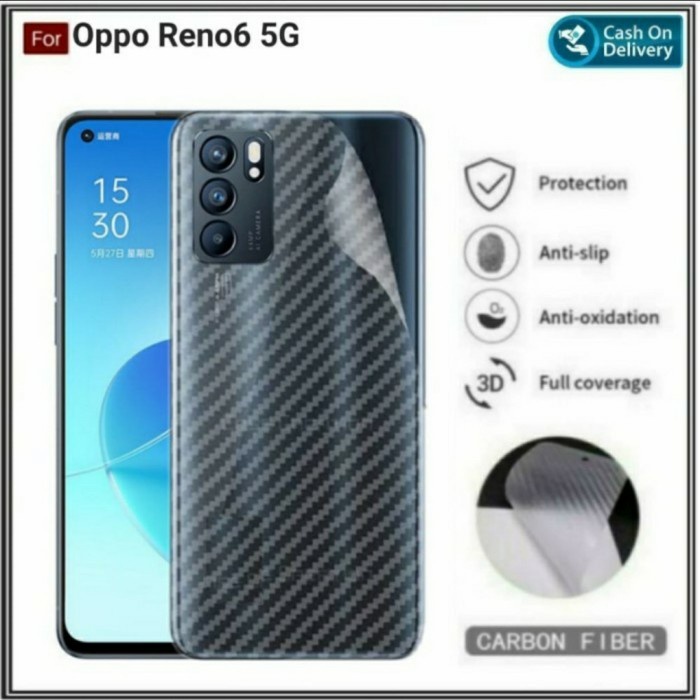 SKIN CARBON OPPO RENO 6 4G RENO 6 PRO - ANTI GORES BELAKANG RENO 6 5G