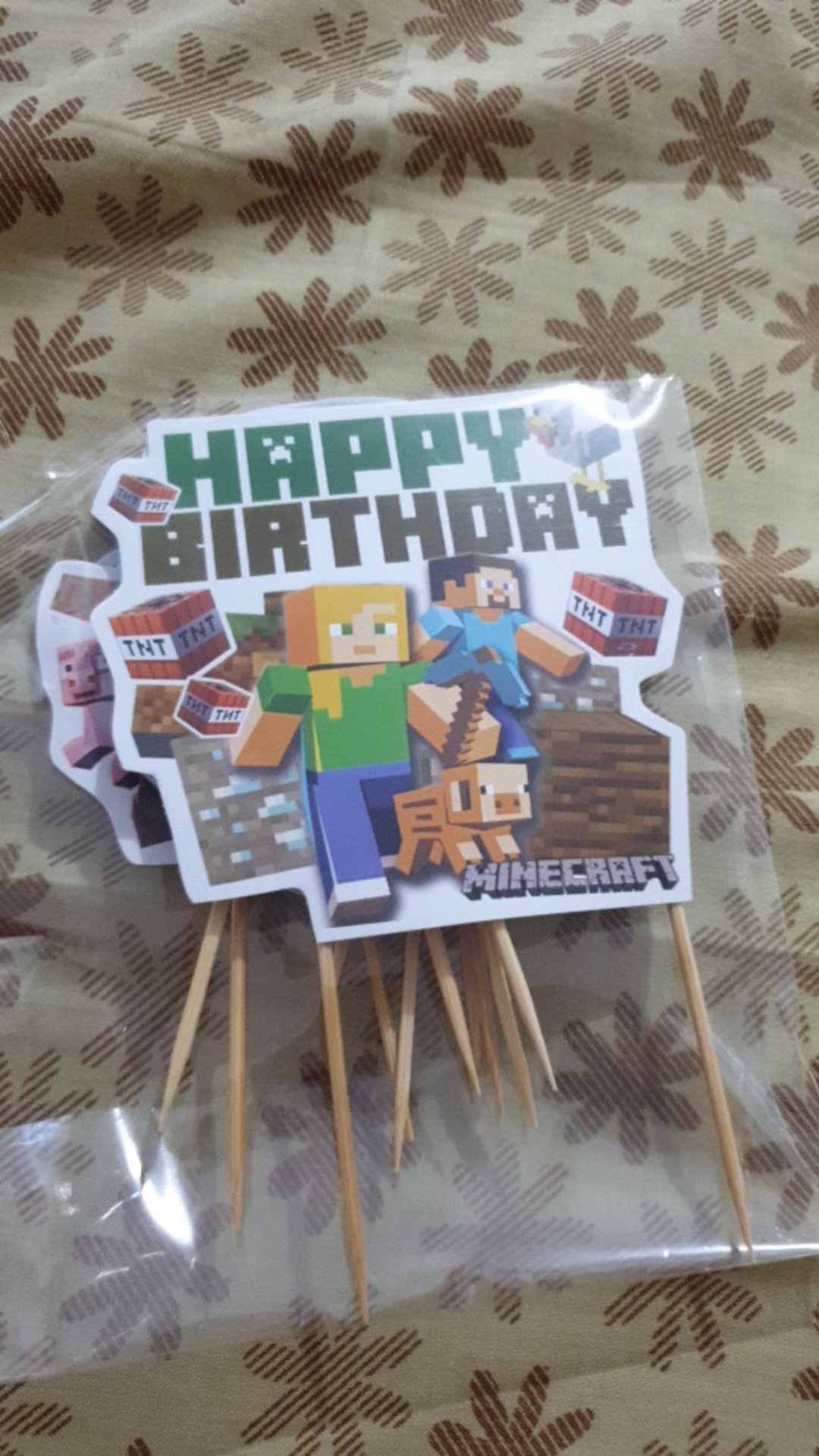 Cake Topper Minecraft 1 Set Isi 11 Pc