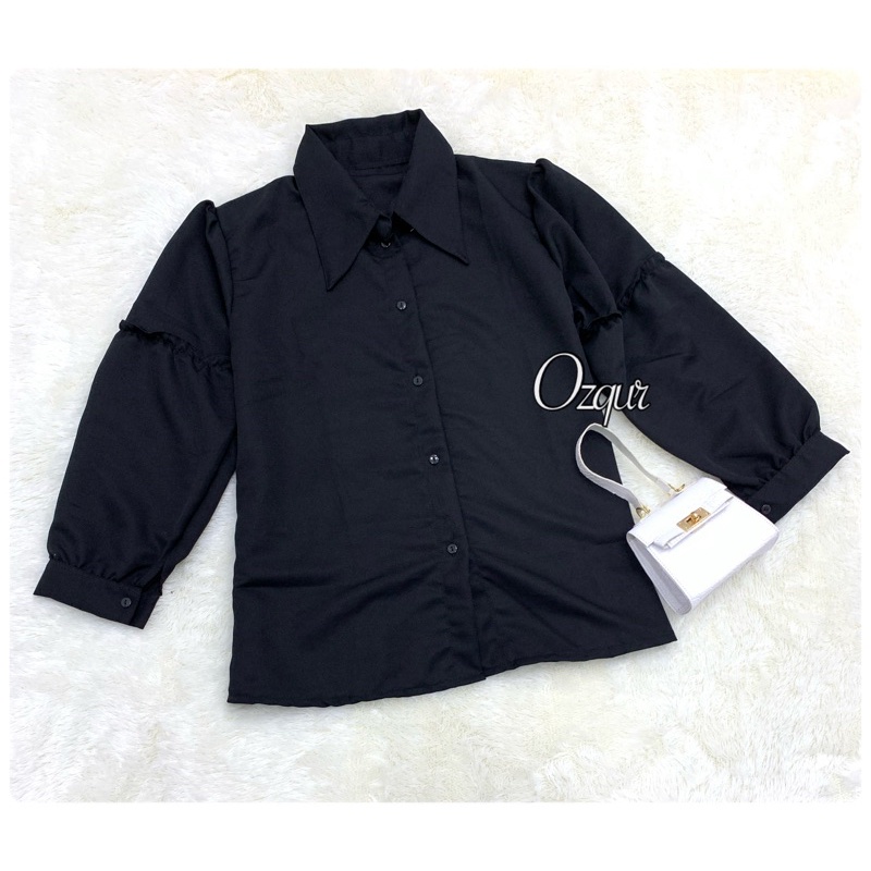 Kemeja Atasan Wanita Lengan Besar Modena Felice Katlina Lucia-MODENA HITAM (L)