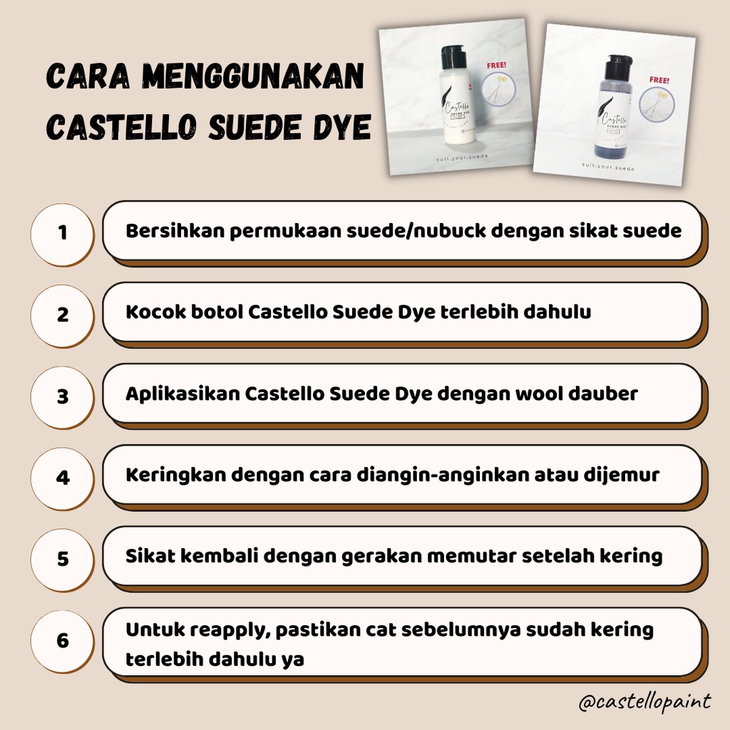 Castello Suede Dye HIJAU cat tas sepatu suede nubuck kanvas