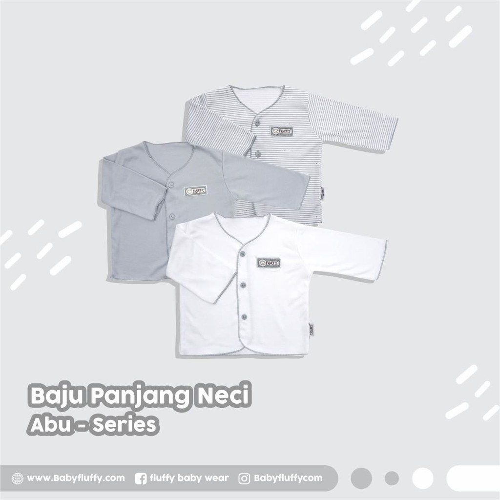 FLUFFY SETELAN BAJU BAYI ABU / SETELAN / FLUFFY