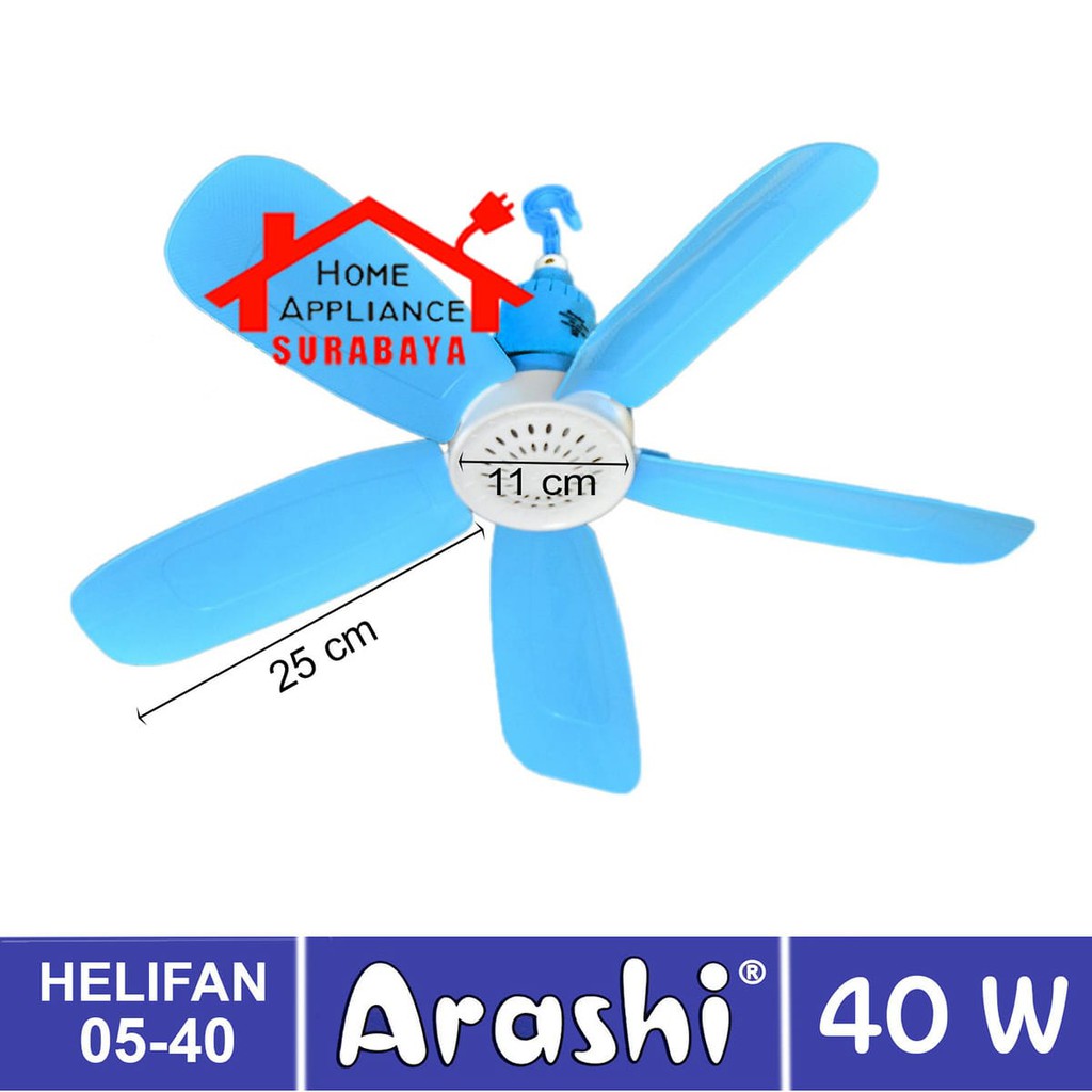 Kipas Angin Gantung 5 Baling Helifan Arashi 40W 40 Watt AR-228 AR 228