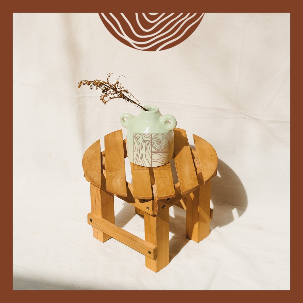Kursi Bulat / Tatakan Pot / Dingklik Kayu Pinus
