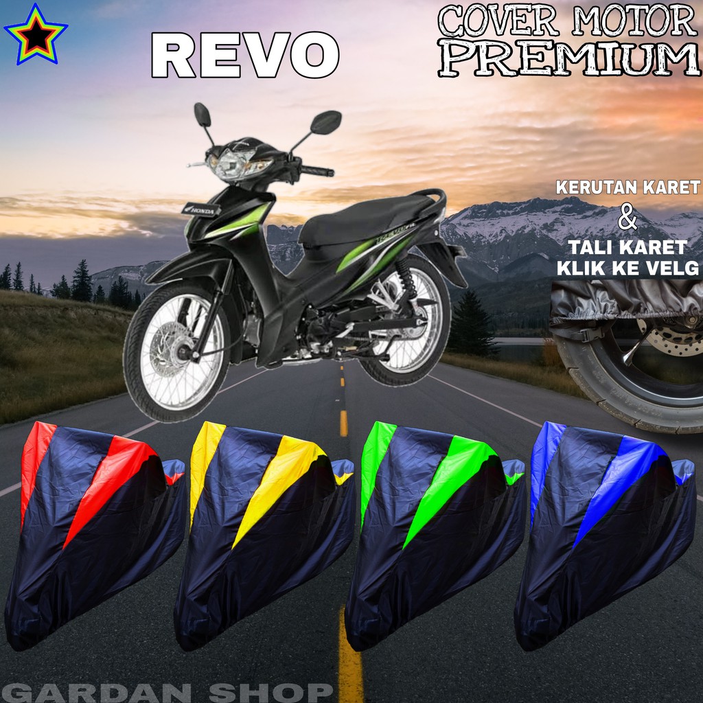 Sarung Motor REVO Hitam KOMBINASI Body Cover Penutup Revo PREMIUM