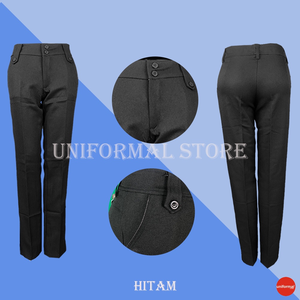 Celana Bahan Kantor Formal Kerja Wanita KANCING PINGGANG Slim Fit High Waist Big size Wanita Kantoran / Celana Perempuan Kerja Katun Warna Hitam / Cream / Krem / Coklat / Cokelat / Mocca / Abu / Navy / Size S M L XL XXL XXXL XXXXL XXXXXL / JUMBO 3L 4L 5L