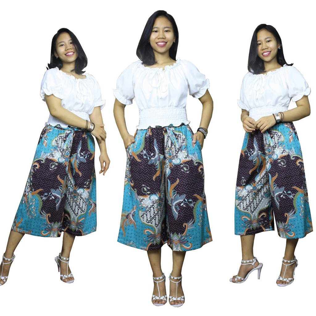 Lety Celana Kulot Pendek Batik 7per8 Wanita Jumbo Short Pant Hotpant ALL SIZE FIT TO XXXL