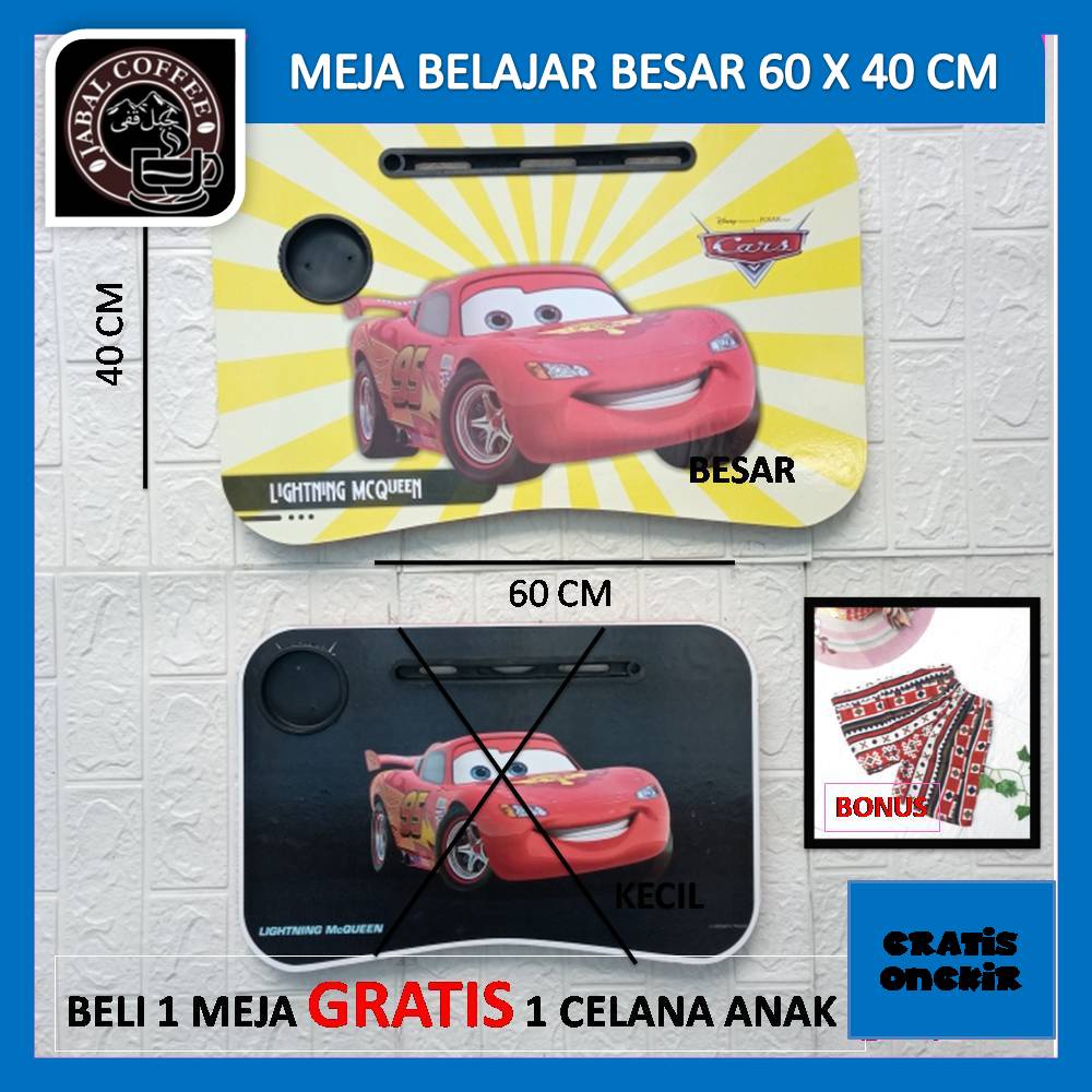 Meja Belajar Laptop Besar Gratis Celana Anak Berat 1850 Gram / Meja Laptop Lipat Portable Ukuran 60 X 40 X 27 Cm / Meja Belajar Lipat Karakter