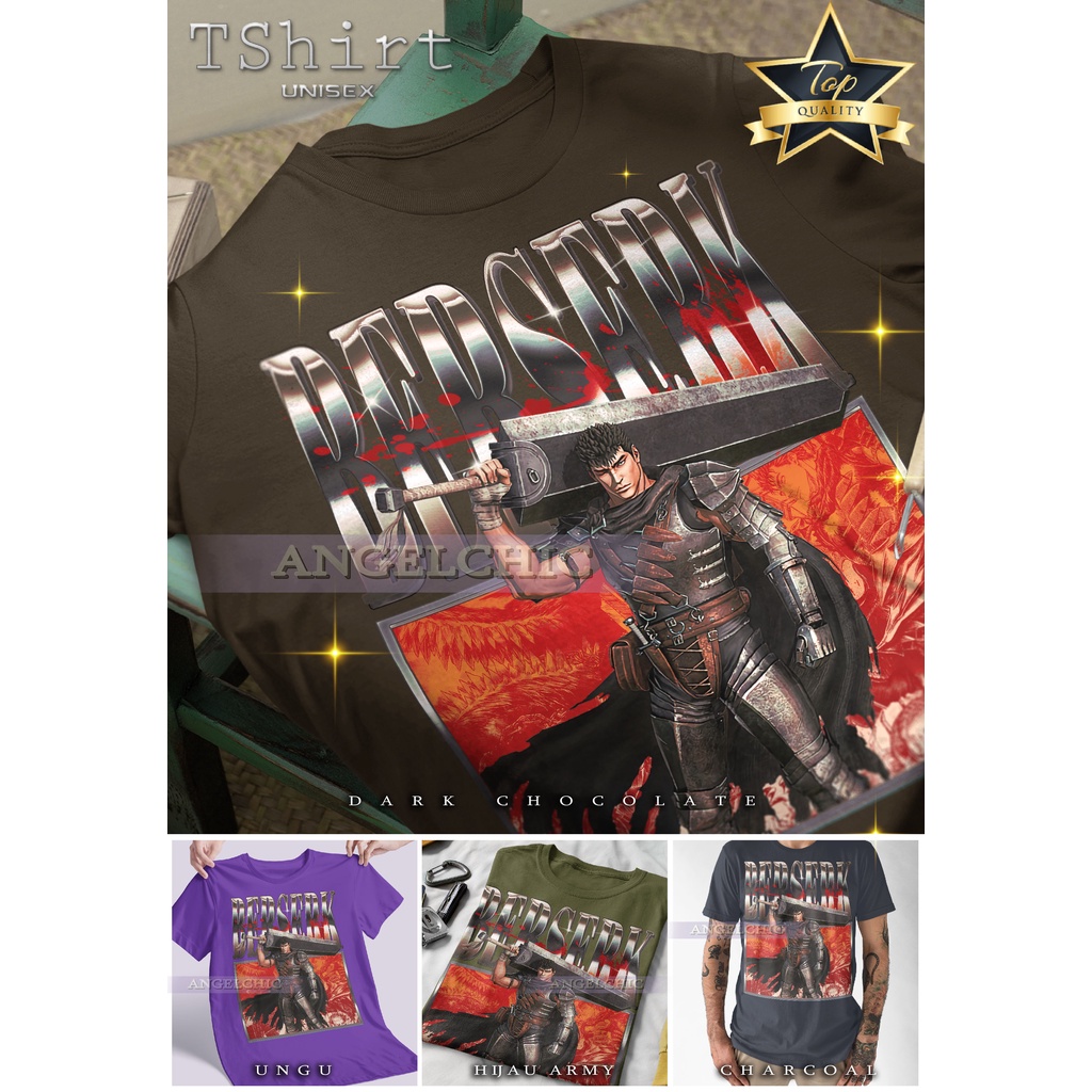 BAJU BERSERK Unisex Bootleg Tee Kaos Premium Vintage Retro