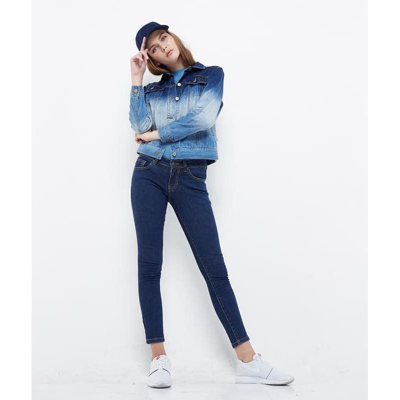 DUST - JAKET DENIM WANITA RASAMALA (D 6174) - NAVY, XL BEST QUALITY