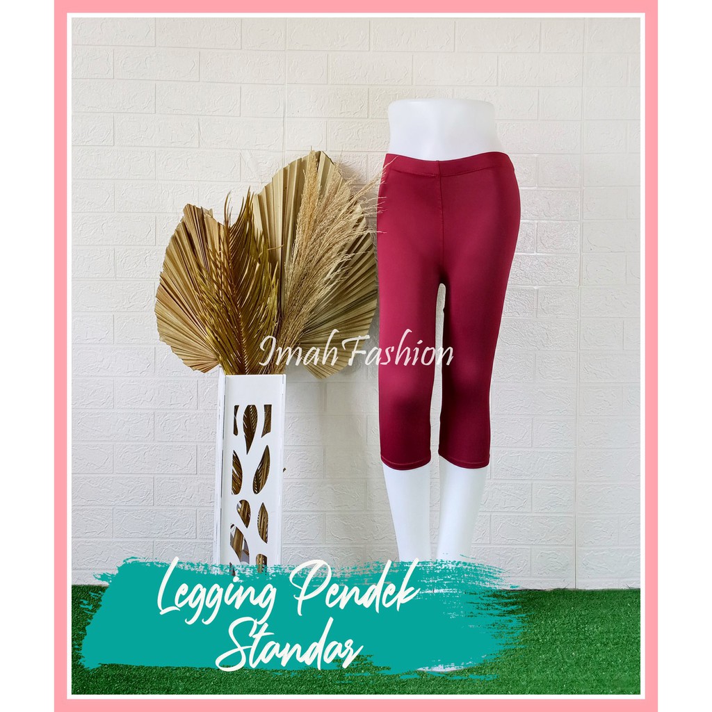 CELANA LEGGING PENDEK WANITA POLOS BAHAN SPANDEK LEGGING WANITA 3/4 XL-XXL BB 35-90kg