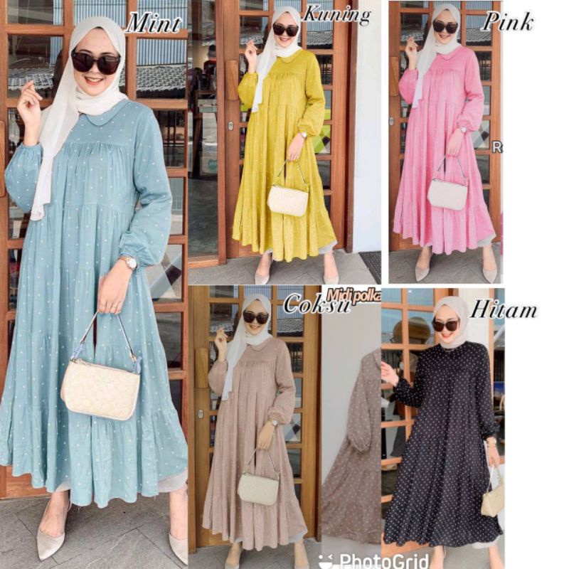 Daster Ghina Midi Homey Dress Fenominal Kekinian Baju Wanita Viral