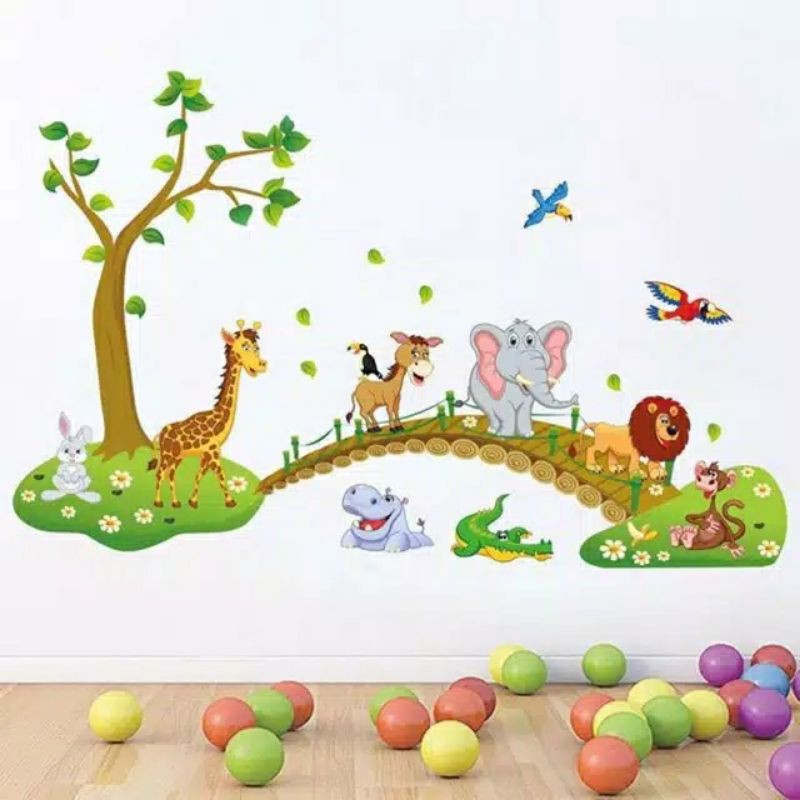 Crossing animal wallsticker wall sticker stiker dinding