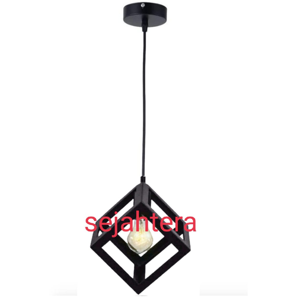 kap lampu hias gantung bentuk kubus 07 desain minimalis