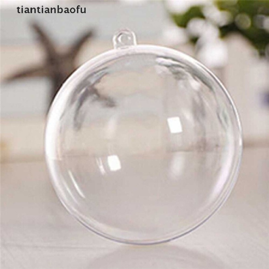 [tiantianbaofu] Transparent Open Plastic Christmas Decor Ball Bauble Ornament Gift Present Box Boutique