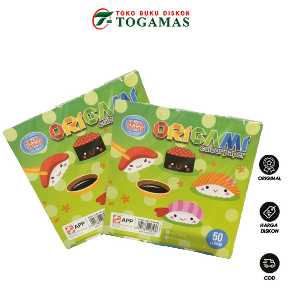 

TERMURAH !! KERTAS LIPAT ORIGAMI 50 LEMBAR HVS SINAR DUNIA