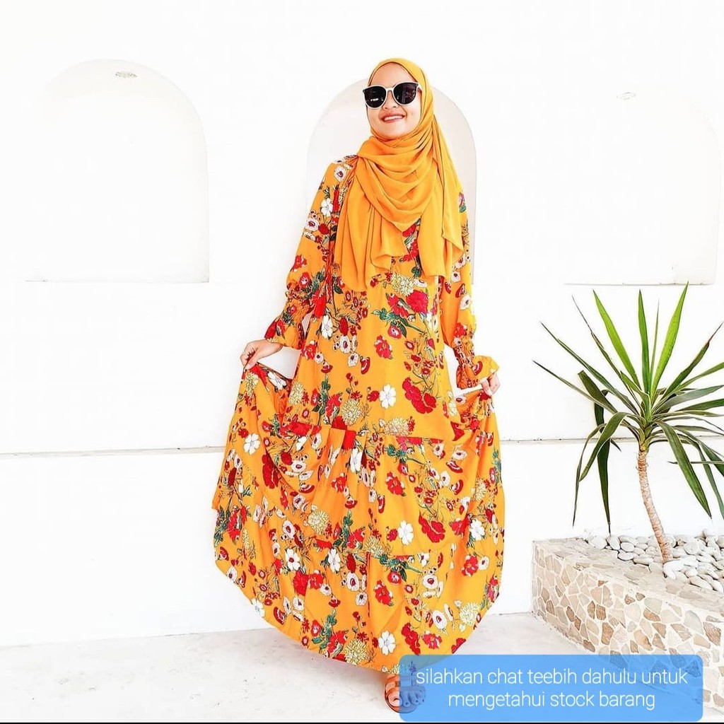 GAMIS DRESS WANITA FASHION MUSLIM HIJAB RAYON / MAXI DRESS BAJU