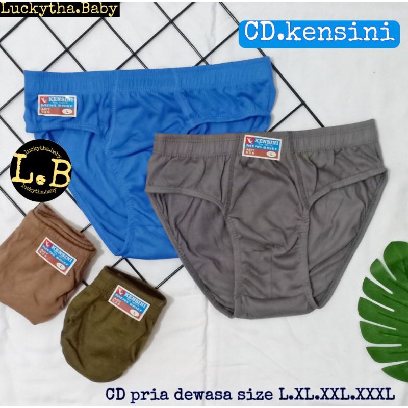 6pc_cd  pria dewasa kensini  size L-4L model kerut/ CD kensini / celana dalam pria polos jumbo