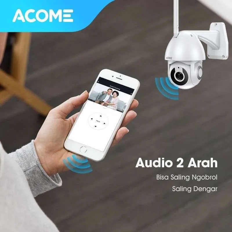 ACOME WiFi Tahan air PTZ Camera CCTV FULL HD 1296P 3MP Kamera No Blind Spot 2 Arah Luar Ruangan APC02 BARDI PTZ OUTDOOR Onvif