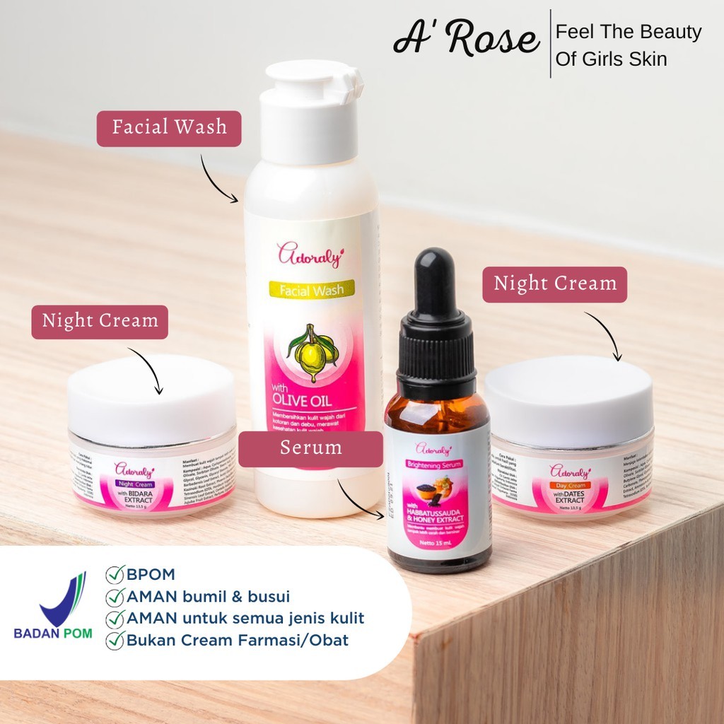 PAKET GLOWING ADORALY Skincare Original BPOM Jakarta