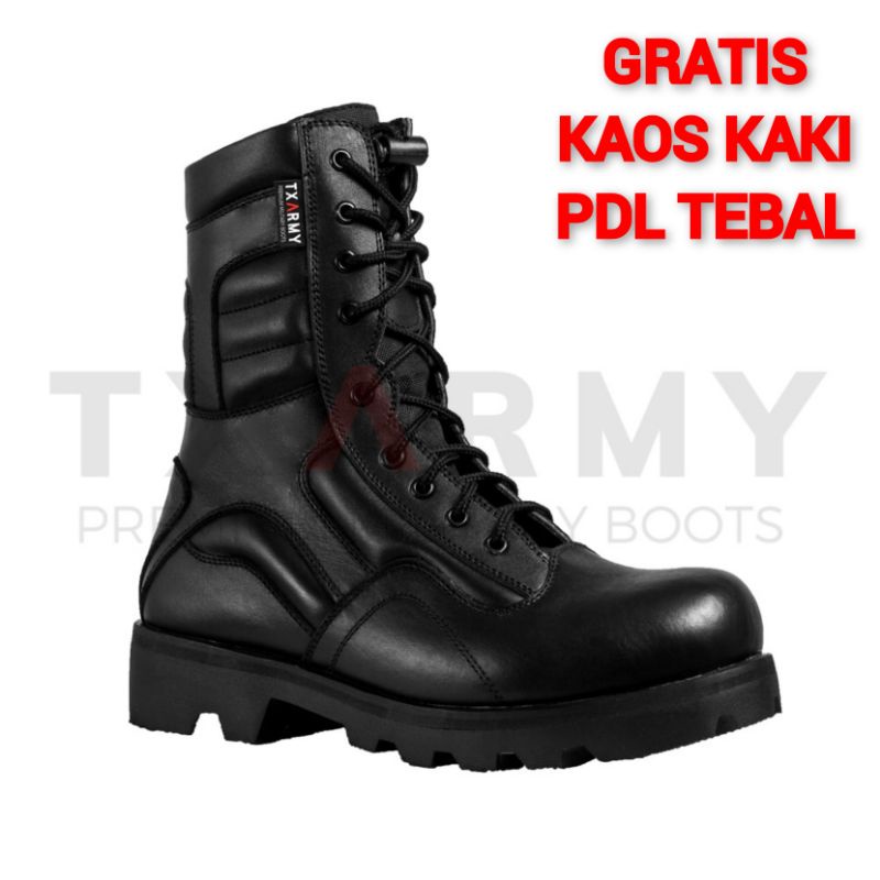 SEPATU PDL LGR RADIAL KULIT SAPI ASLI MERK TX-ARMY SEPATU PDL DINAS LAPANGAN TNI POLRI SECURITY SATPAM SEPATU BOOTS PRIA DAN WANITA