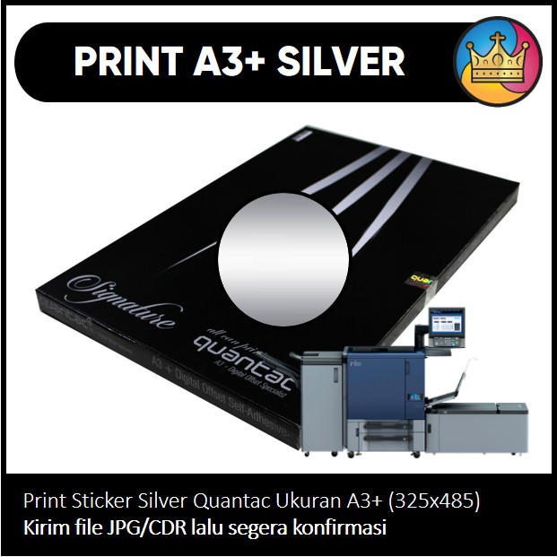 

DIGITAL PRINT A3+ Cetak Sticker Stiker Vinyl Silver Quantac Signature