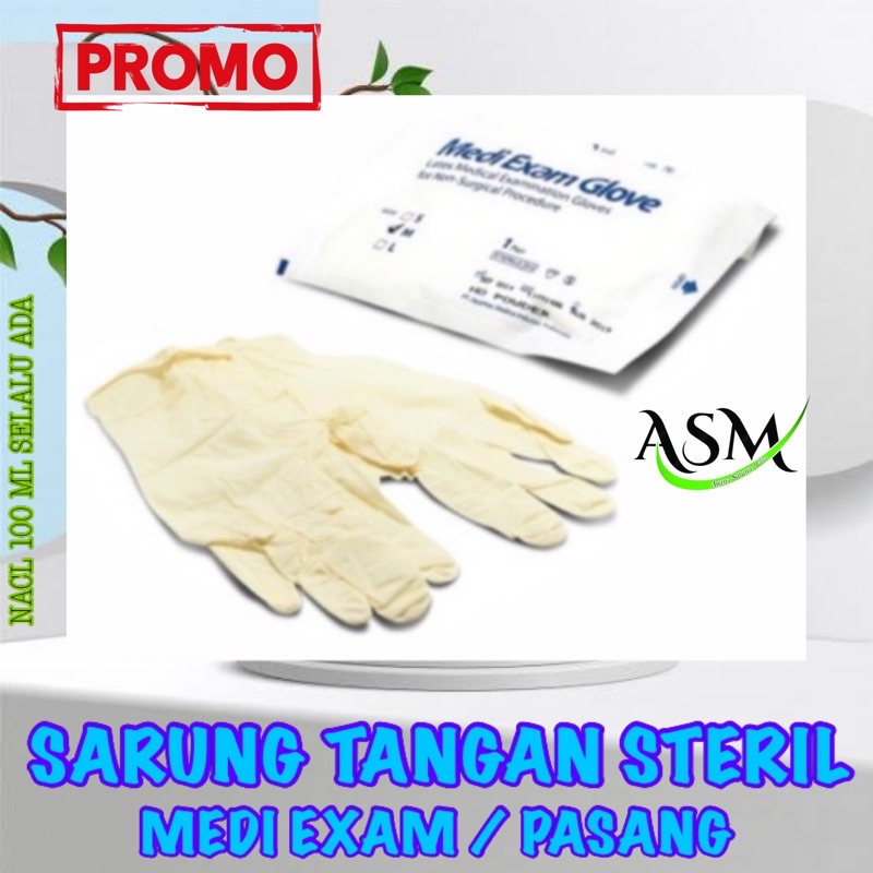 SARUNG TANGAN STERIL / HANDSCOON STERIL MEDI EXAM PER PASANG CDE