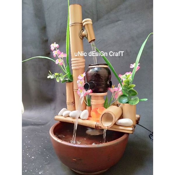 READY Hiasan air mancur bambu asli untuk meja