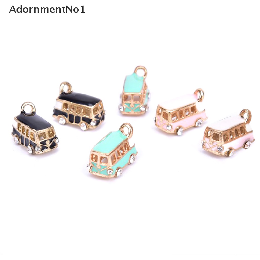 (AdornmentNo1) 5pcs / Set Liontin Bentuk Busses 3D Bahan Alloy Untuk Kerajinan Tangan DIY Charms