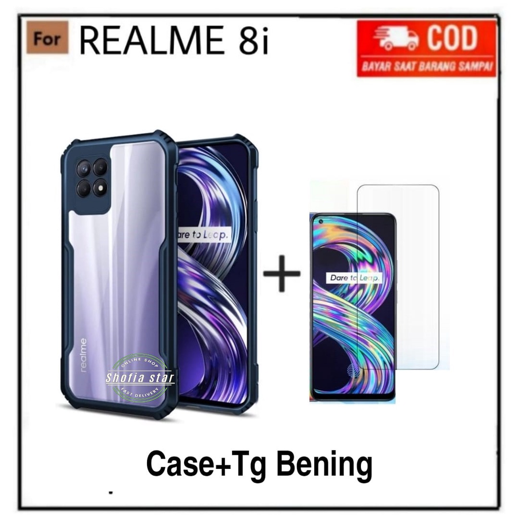 PAKET 2IN1 CASE REALME 8i SOFTCASE SHOCKPROOF CAMERA PROTECT CASING