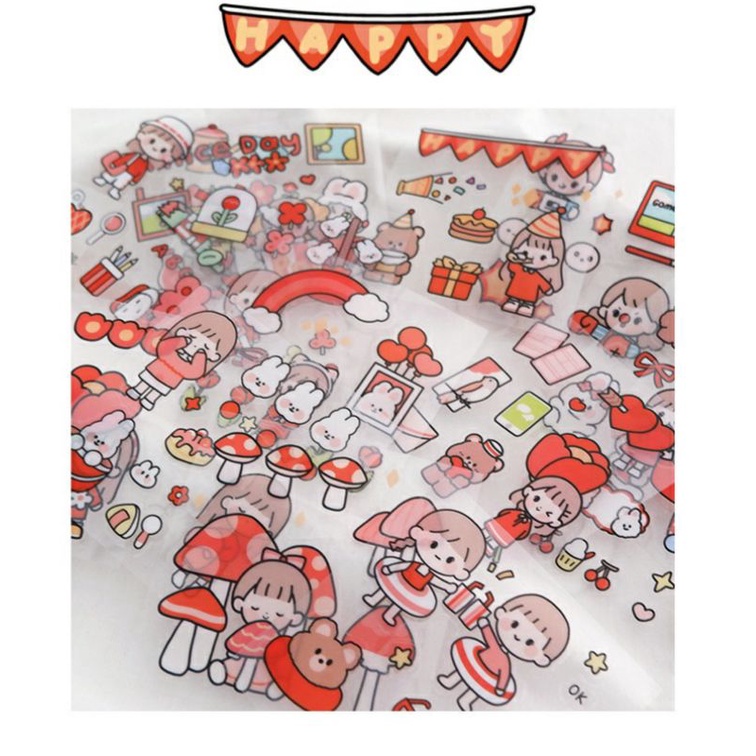 Sticker Lucu Kawaii / Sticker Aesthetic Lucu / Sticker hp Lucu / Sticker Botol Lucu