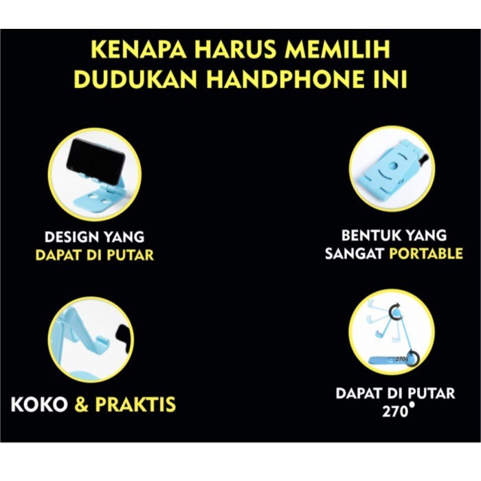 Dudukan Handphone Portable Promo - Penyangga HP Portable Ekonomis