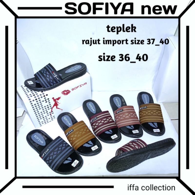 sandal tipis sofia bahan rajut import redy