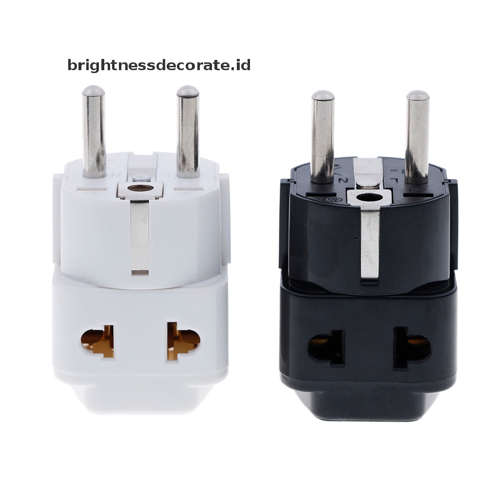 1 Ke 2 / 3 pin socket Splitter Jerman Perancis 5mm plug Ke universal UK / US / EU / AU 2 / 3 pin