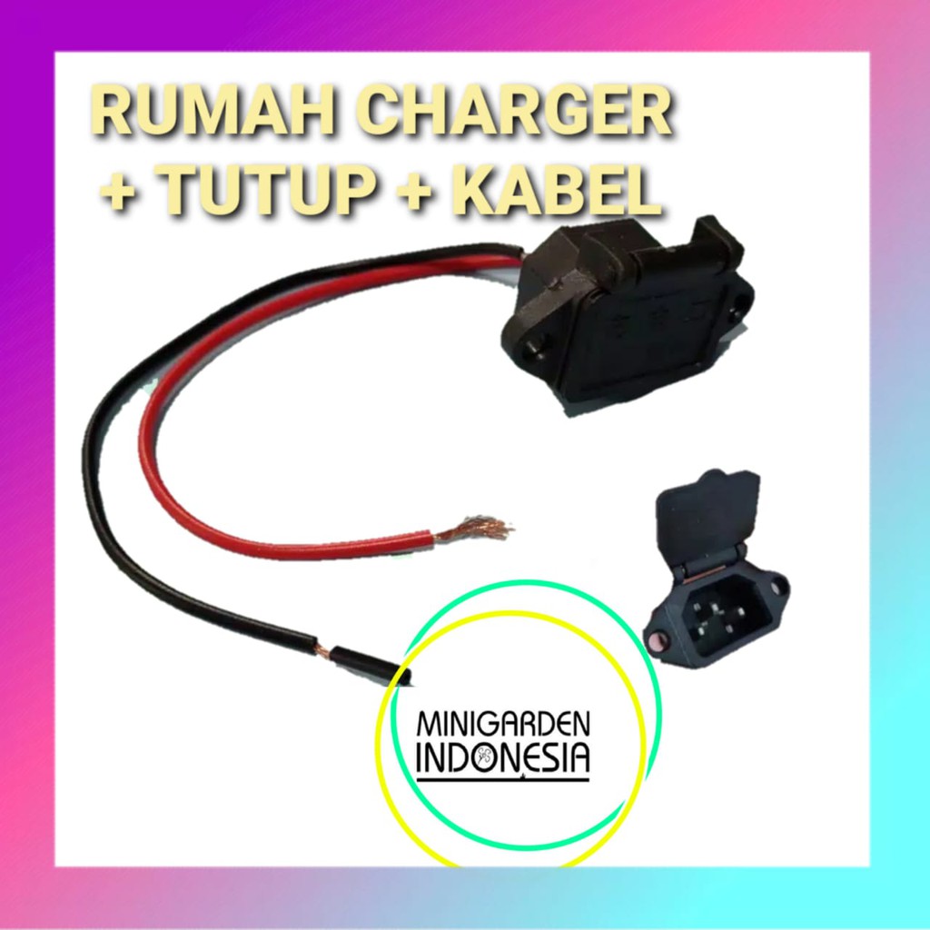 RUMAH CHARGER CAS knapsak aki sprayer elektrik bonus tutup dan kabel alart siram irigasi taman