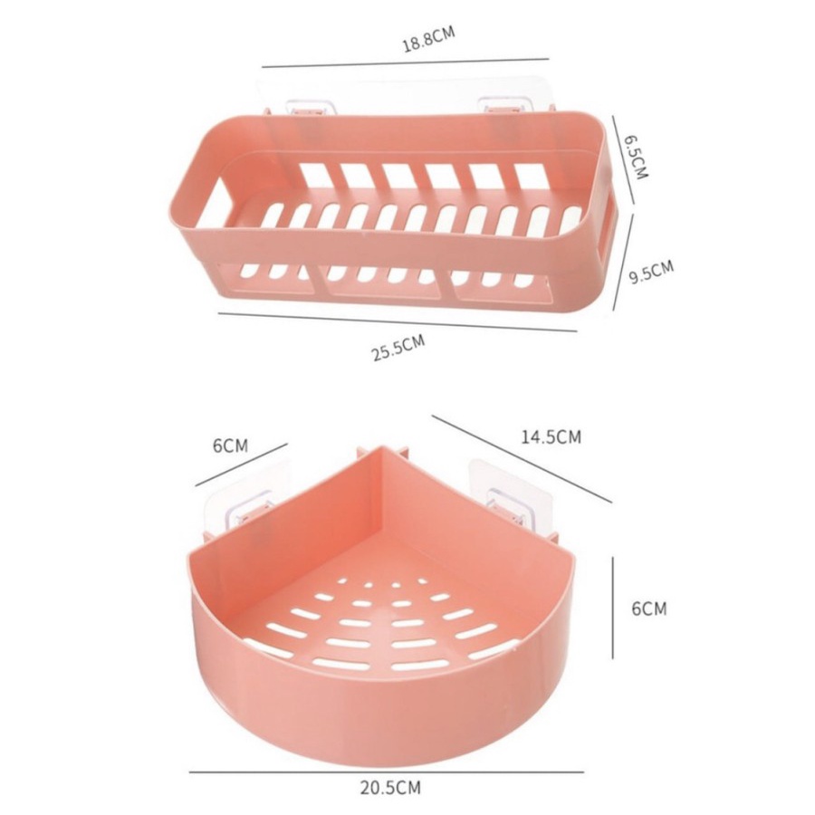 Rak Sudut Siku Plastik, Rak Holder Kamar Mandi WC, Rak Dapur Rak Siku Toilet