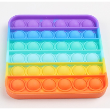 simple dimple pop it rainbow mainan  pop its round fitged Toy Push bubble-SQUARE