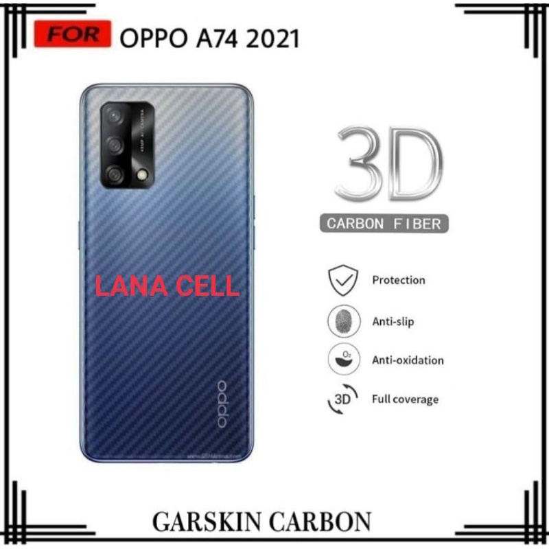 Skin / Garskin / Sticker / Anti Jamur OPPO A74  4G / OPPO A95 4G (2021)  Carbon Fiber Pelindung Casing Belakang