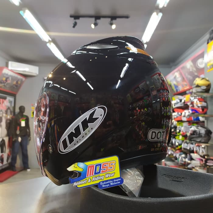 Helm INK Centro Polos Solid Black Metalic | Halfface | Original-2