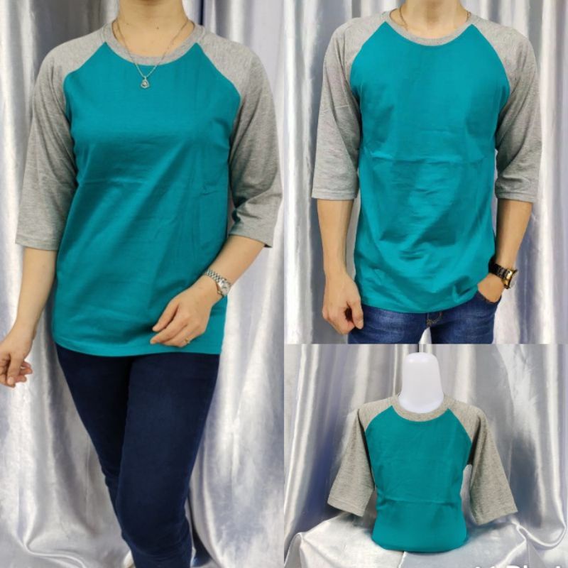 kaos reglan polos TOSCA-ABUMISTY lengan 3/4 20 22 S M L XL XXL