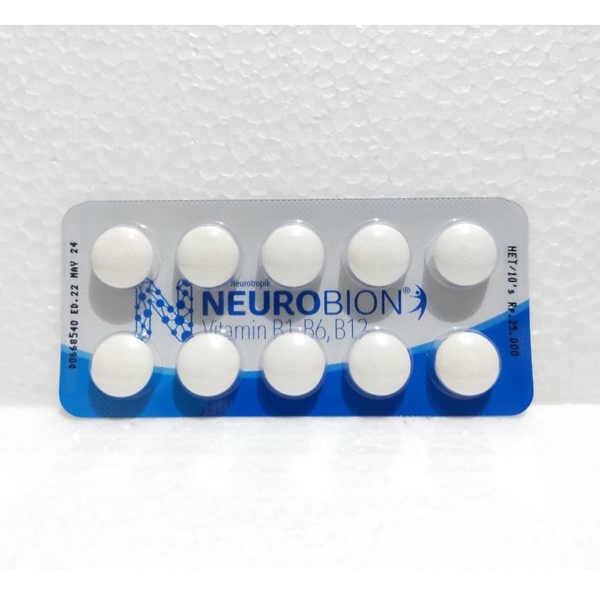 Jual Neurobion Isi 10 Tablet Vitamin B Komplit Warna Putih Biru ...